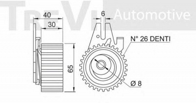TREVI AUTOMOTIVE td1232 -  Натяжной ролик, ремень ГРМ